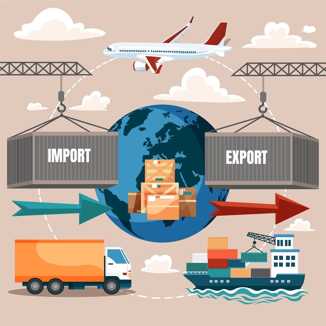 Import and export logistics services
